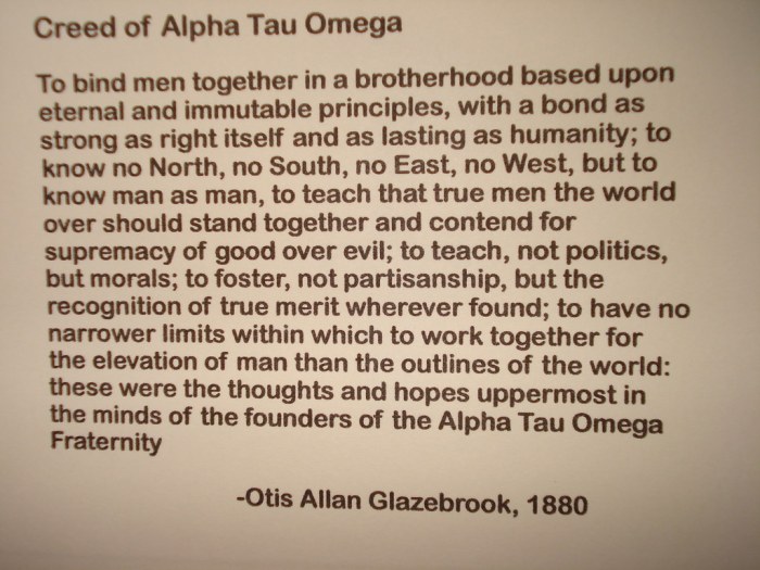 Creed of alpha tau omega