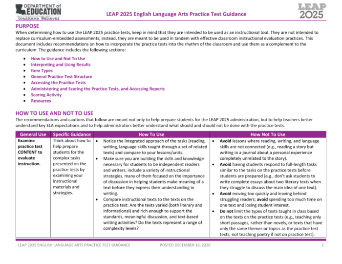 Leap 2025 english ii practice test