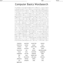 Computer basics word search answer key