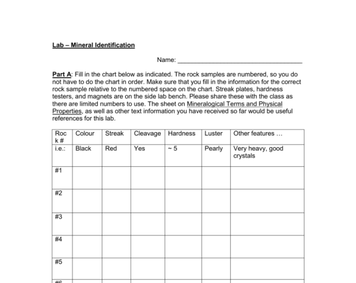 Mineral identification gizmo answer key