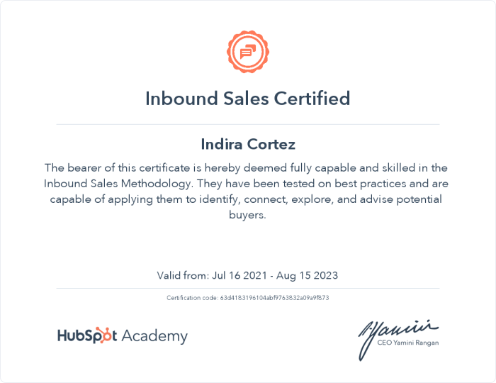 Hubspot inbound sales certification exam answers