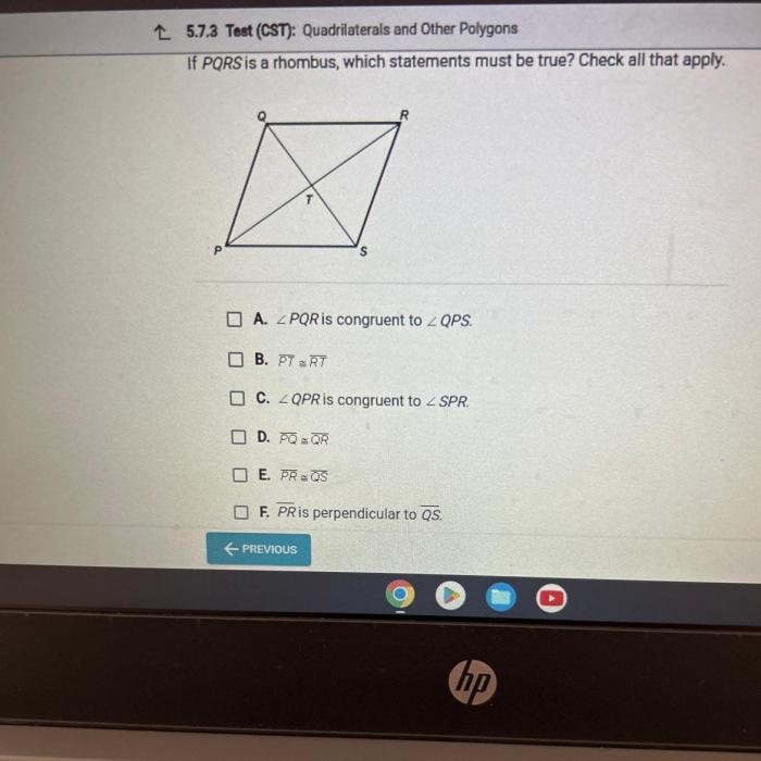 If wxyz is a square which statements must be true