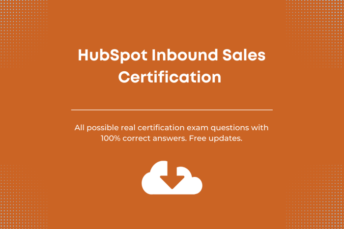 Hubspot inbound sales certification exam answers